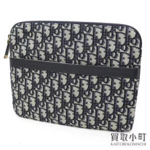 Dior Oblique Zip Clutch Jacquard Canvas Case Shoulder Bag Clutch CD